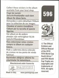 2010 Panini FIFA World Cup Stickers (Black Back) #596 Johan Vonlanthen Back