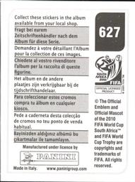 2010 Panini FIFA World Cup Stickers (Black Back) #627 Mauricio Isla Back