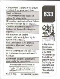 2010 Panini FIFA World Cup Stickers (Black Back) #633 Fabian Orellana Back