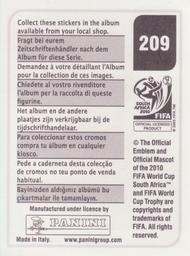 2010 Panini FIFA World Cup Stickers (Black Back) #209 Oguchi Onyewu Back