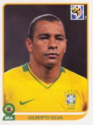 2010 Panini FIFA World Cup Stickers (Black Back) #496 Gilberto Silva Front