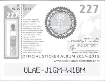2014-15 Panini UEFA Champions League Stickers #227 Stefan Kiessling Back