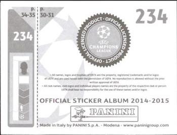 2014-15 Panini UEFA Champions League Stickers #234 Josip Drmic Back