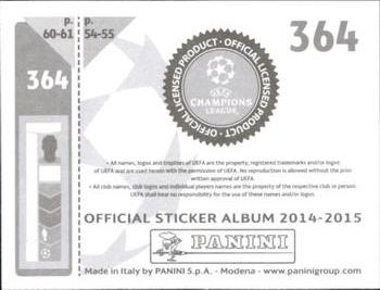 2014-15 Panini UEFA Champions League Stickers #364 Pablo Zabaleta Back