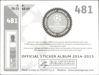 2014-15 Panini UEFA Champions League Stickers #481 Cillian Sheridan Back