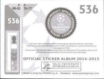 2014-15 Panini UEFA Champions League Stickers #536 Marcelo Boeck Back