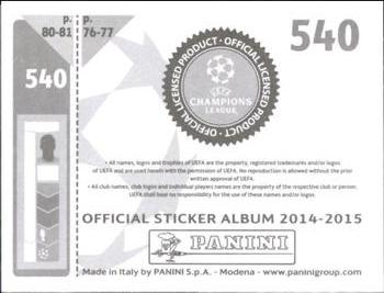 2014-15 Panini UEFA Champions League Stickers #540 Carlos Mane Back
