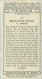 1936 Player's Tennis #24 D. Prenn Back