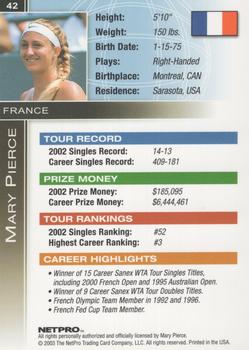 2003 NetPro International Series #42 Mary Pierce Back