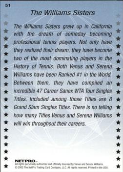 2003 NetPro International Series #51 The Williams Sisters Back