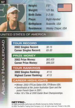 2003 NetPro International Series #57 Ashley Harkleroad Back