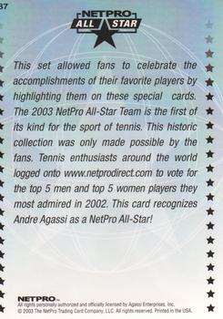 2003 NetPro International Series #87 Andre Agassi Back