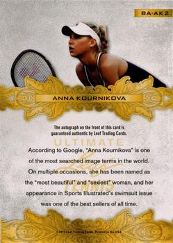 2015 Leaf Ultimate #BA-AK2 Anna Kournikova Back