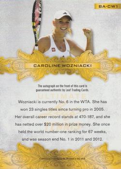 2015 Leaf Ultimate #BA-CW1 Caroline Wozniacki Back