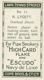 1924 Cope's Lawn Tennis Strokes #11 Randolph Lycett Back