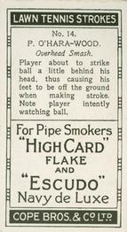 1924 Cope's Lawn Tennis Strokes #14 Pat O'Hara Wood Back