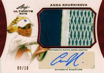 2015 Leaf Ultimate - Match-Worn Autographs Red Etched Foil #SA-AK1 Anna Kournikova Front