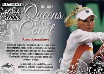 2015 Leaf Ultimate - Queen of the Court Autographs #QC-AK2 Anna Kournikova Back