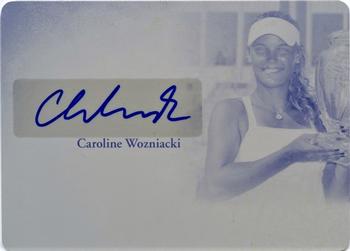 2015 Leaf Ultimate - Queen of the Court Autographs Printing Plates Yellow #QC-CW1 Caroline Wozniacki Front