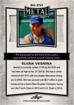 2016 Leaf Metal #BA-EV1 Elena Vesnina Back