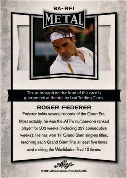 2016 Leaf Metal #BA-RF1 Roger Federer Back