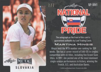 2016 Leaf Metal - National Pride Autographs Pink #NP-MH1 Martina Hingis Back
