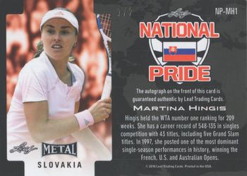 2016 Leaf Metal - National Pride Autographs Red #NP-MH1 Martina Hingis Back