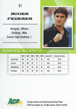 2008 Ace Authentic Grand Slam II #S1 Roger Federer Back