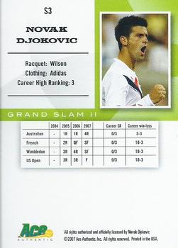 2008 Ace Authentic Grand Slam II #S3 Novak Djokovic Back