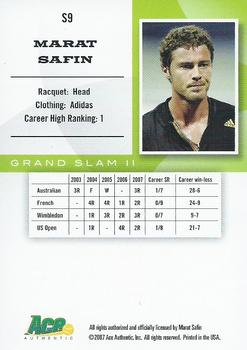 2008 Ace Authentic Grand Slam II #S9 Marat Safin Back