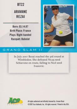 2008 Ace Authentic Grand Slam II #BT22 Aravane Rezai Back