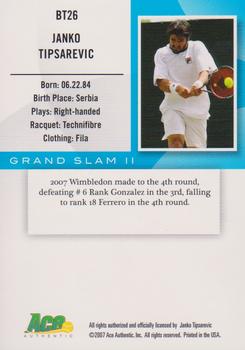 2008 Ace Authentic Grand Slam II #BT26 Janko Tipsarevic Back
