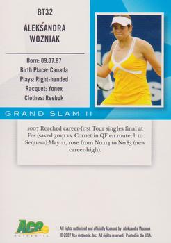 2008 Ace Authentic Grand Slam II #BT32 Aleksandra Wozniak Back