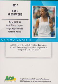 2008 Ace Authentic Grand Slam II #BT37 Anne Keothavong Back