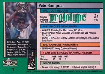 1991 NetPro Tour Stars - Prototypes #7 Pete Sampras Back