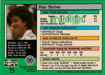 1991 NetPro Tour Stars - Prototypes #75 Pam Shriver Back