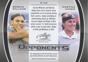 2017 Leaf Signature Series - Dual Autographs Opponents Silver #O-02 Serena Williams / Martina Hingis Back