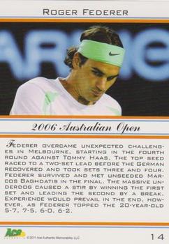 2011 Ace Authentic Roger Federer #14 Roger Federer Back