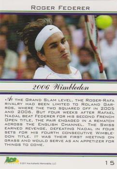 2011 Ace Authentic Roger Federer #15 Roger Federer Back