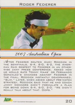 2011 Ace Authentic Roger Federer #20 Roger Federer Back