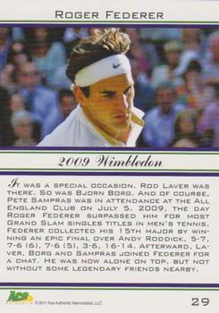 2011 Ace Authentic Roger Federer #29 Roger Federer Back