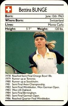1987 Ace Fact Packs Sporting Greats - Tennis #NNO Bettina Bunge Front