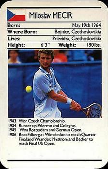 1987 Ace Fact Packs Sporting Greats - Tennis #NNO Miloslav Mecir Front