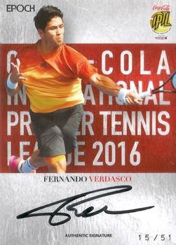 2016 Epoch Coca-Cola International Premier Tennis League - Authentic Signatures Vertical #AS-FV-V Fernando Verdasco Front