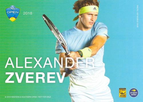 2018 Western & Southern Open Player Cards #NNO Alexander Zverev Front