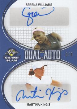 2018 Leaf Grand Slam - Dual Autographs - Blue #DA-04 Serena Williams / Martina Hingis Front