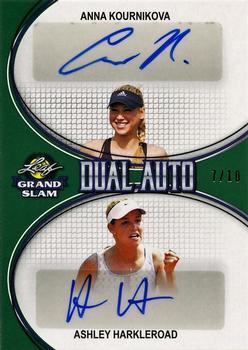 2018 Leaf Grand Slam - Dual Autographs - Green #DA-02 Anna Kournikova / Ashley Harkleroad Front