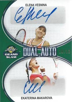 2018 Leaf Grand Slam - Dual Autographs - Green #DA-14 Elena Vesnina / Ekaterina Makarova Front