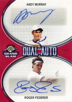 2018 Leaf Grand Slam - Dual Autographs - Red #DA-06 Andy Murray / Roger Federer Front