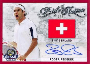 2018 Leaf Grand Slam - Pride of the Nation Autographs - Red #PN-RF1 Roger Federer Front